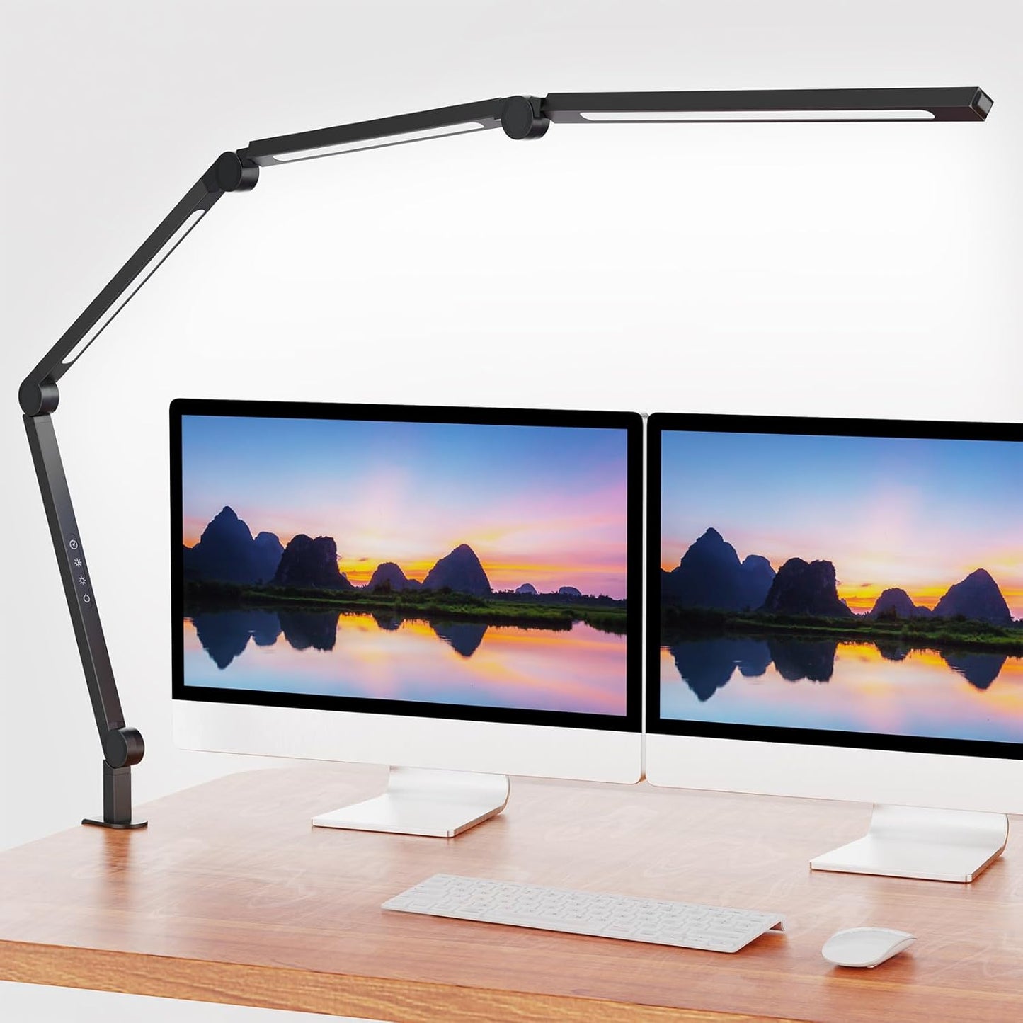 Adjustable Swing Arm Desk Lamps for Home Office,Dimmable Tempering Eye Care