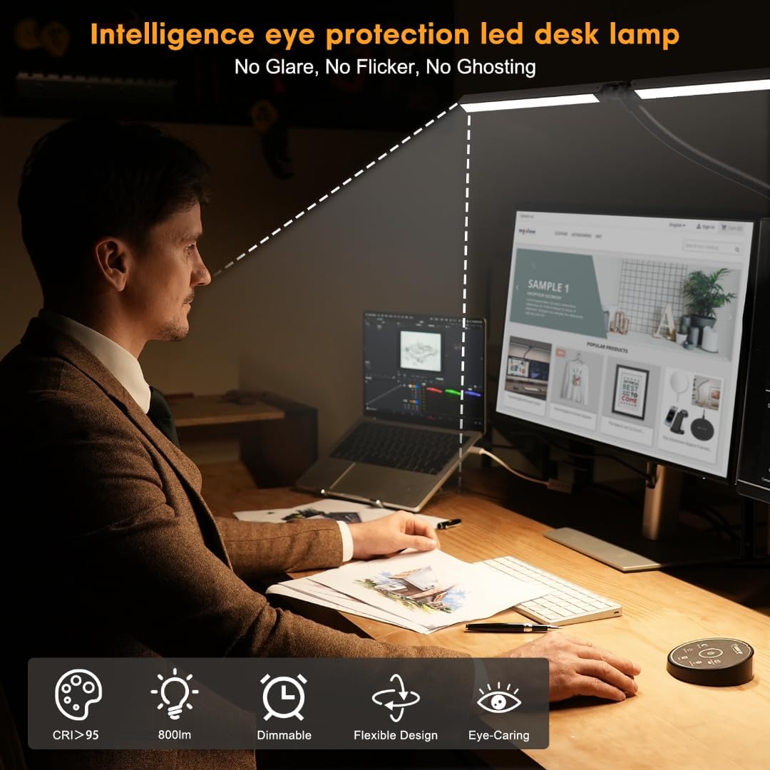 24W 5 Color Flexible Adjustable Lighting Table Lamp for Study Drafting