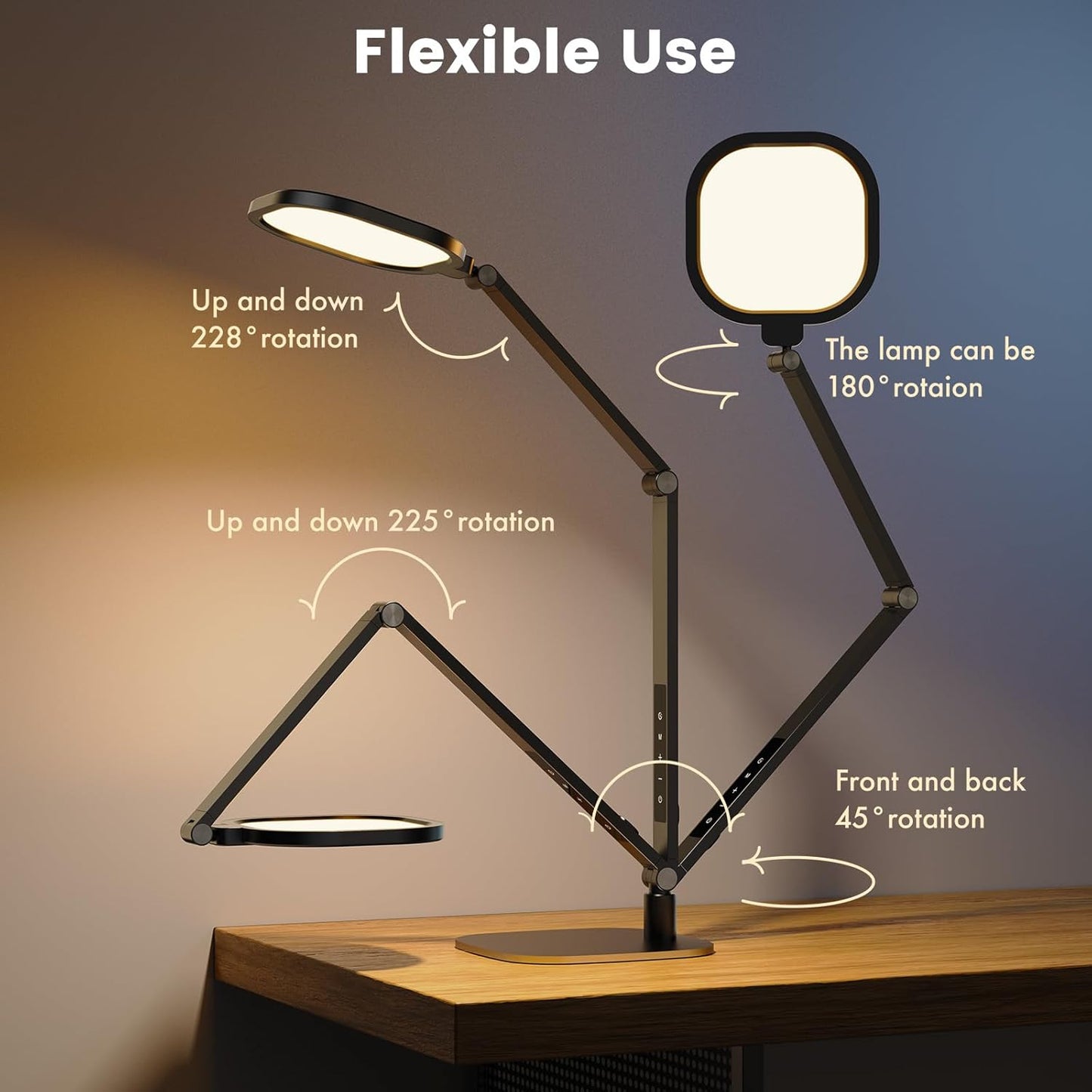 15W Computer Zoom Lighting with Swing Arm, Memory & Timer Function