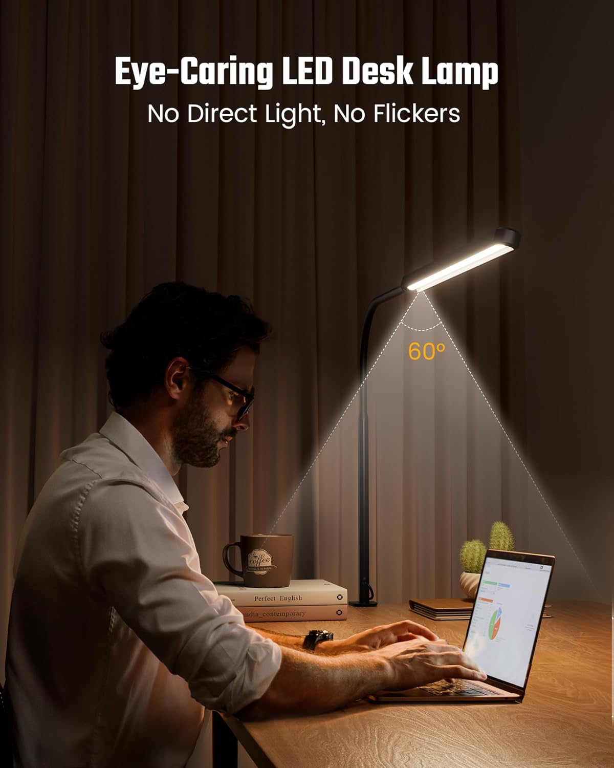 Caring LED Desk Lamp 360° Flexible Gooseneck Work Lamp with Desk