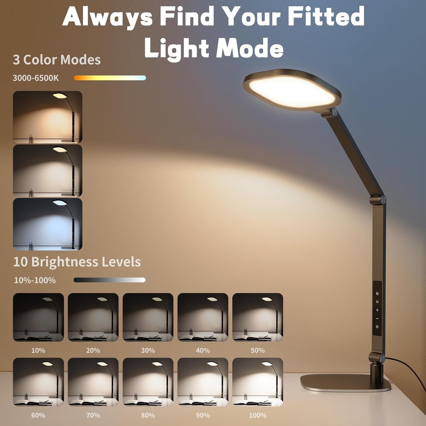 15W Computer Zoom Lighting with Swing Arm, Memory & Timer Function