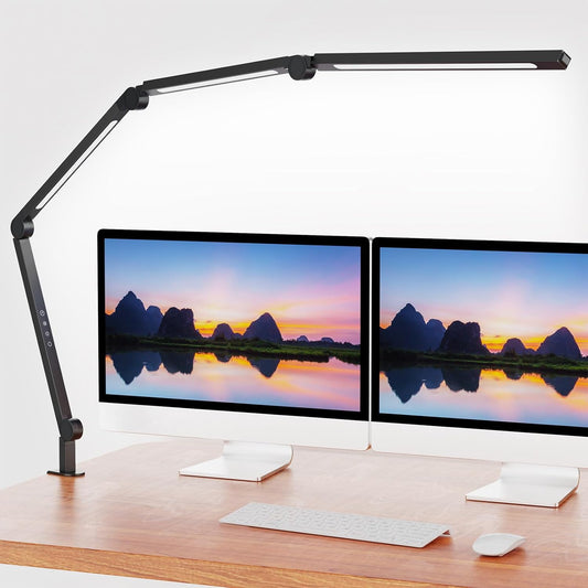 Adjustable Swing Arm Desk Lamps for Home Office,Dimmable Tempering Eye Care