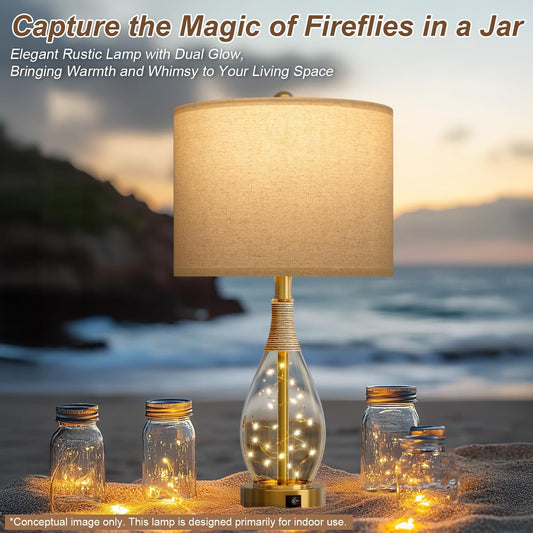 23" Table Lamps for Living Room Set of 2 Bedside Lamps for Night Stands Bedroom Lamps Farmhouse